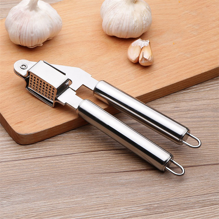 new design manual garlic press mincer Tools Kitchen Gadgets Silicone Peeler Mini 304 stainless steel ginger garlic press