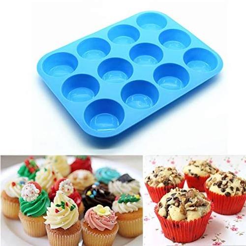 Oem Odm Non-Stick Muffin Pan 12 Cups Oven Safe Homemade Food Grade Bpa Free Bread Silicone Pizza Baking Molds