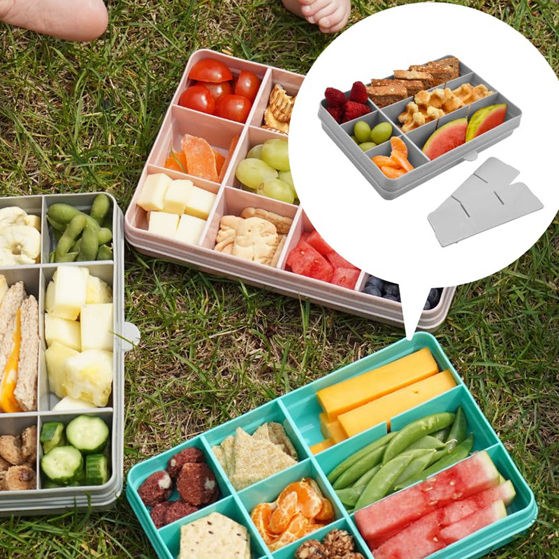 New Arrivals Food Grade BPA Free Plastic Dry Fruits Serving Divided Trays Snack Candy Storage Box With Lid