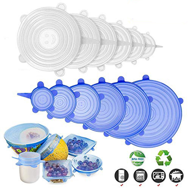 Reusable Heat Resistant Expandable Silicone Stretch Cover Lids For Keep Food Fresh and Tea Cups