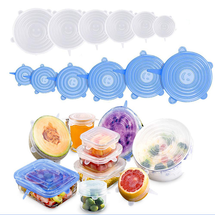 Reusable Heat Resistant Expandable Silicone Stretch Cover Lids For Keep Food Fresh and Tea Cups