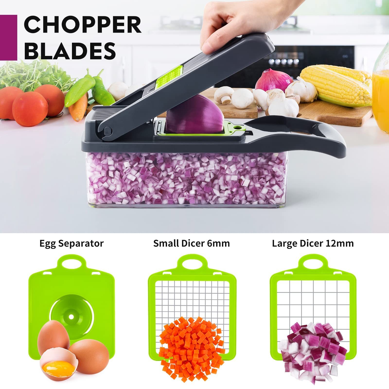 Top Sale Factory wholesale Kitchen Accessories 12 in 1 Food Cutter Veggie Onion Chopper Slicer Multifunctional Vegetable Cutter