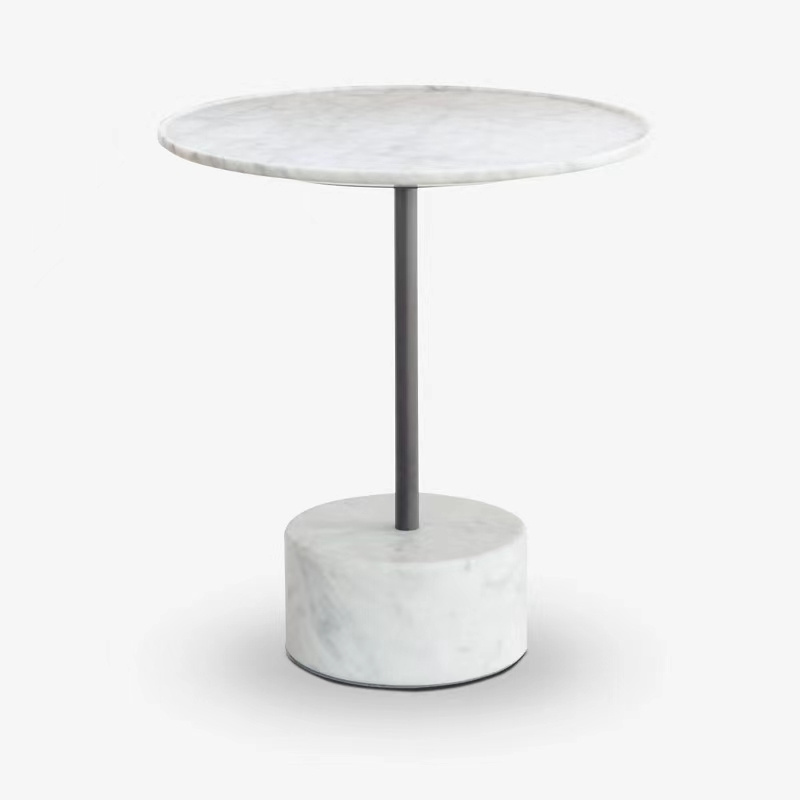 Modern luxury movable living room hotel marble round bed side tables