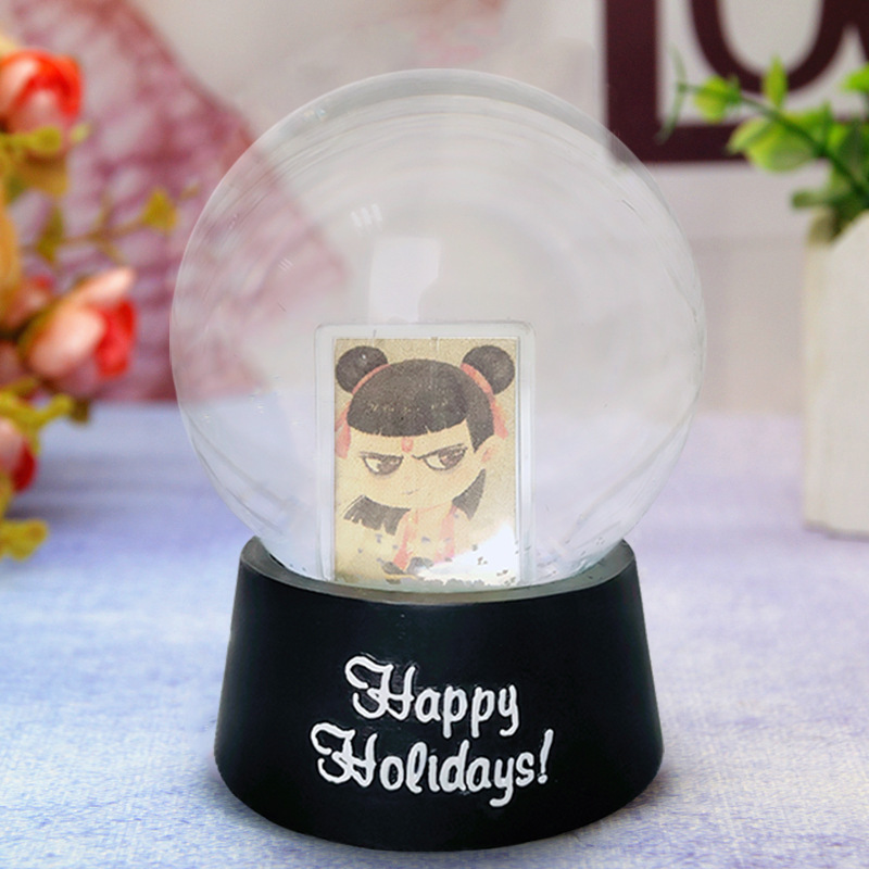 Personalized Crystal Ball OEM Resin Crafts Glass Glitter Snow Globe with Photo Insert