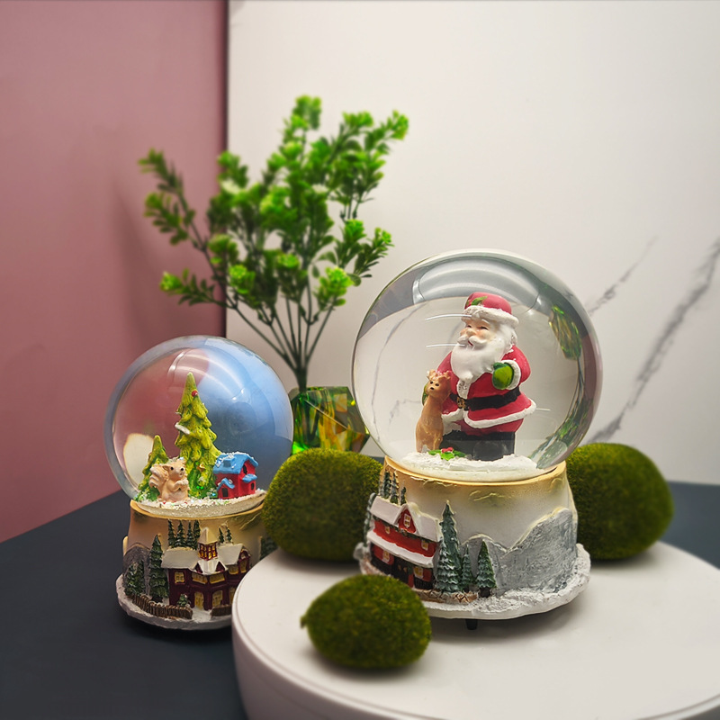 Custom Water Globe Musical Santa with Animal Snow Globe for Christmas Holiday Decoration