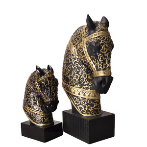 Horse Head Crafts Resin Horse Statue with Texture Design Simple Living Room Home Decoration Furnishings Fashion