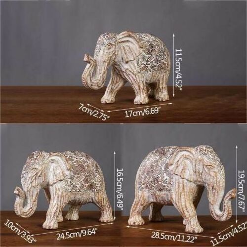 Creative Home Decoration Accessory Simple Resin Elephant Ornament Miniature Figurine Gift for Living Room Desktop Decor