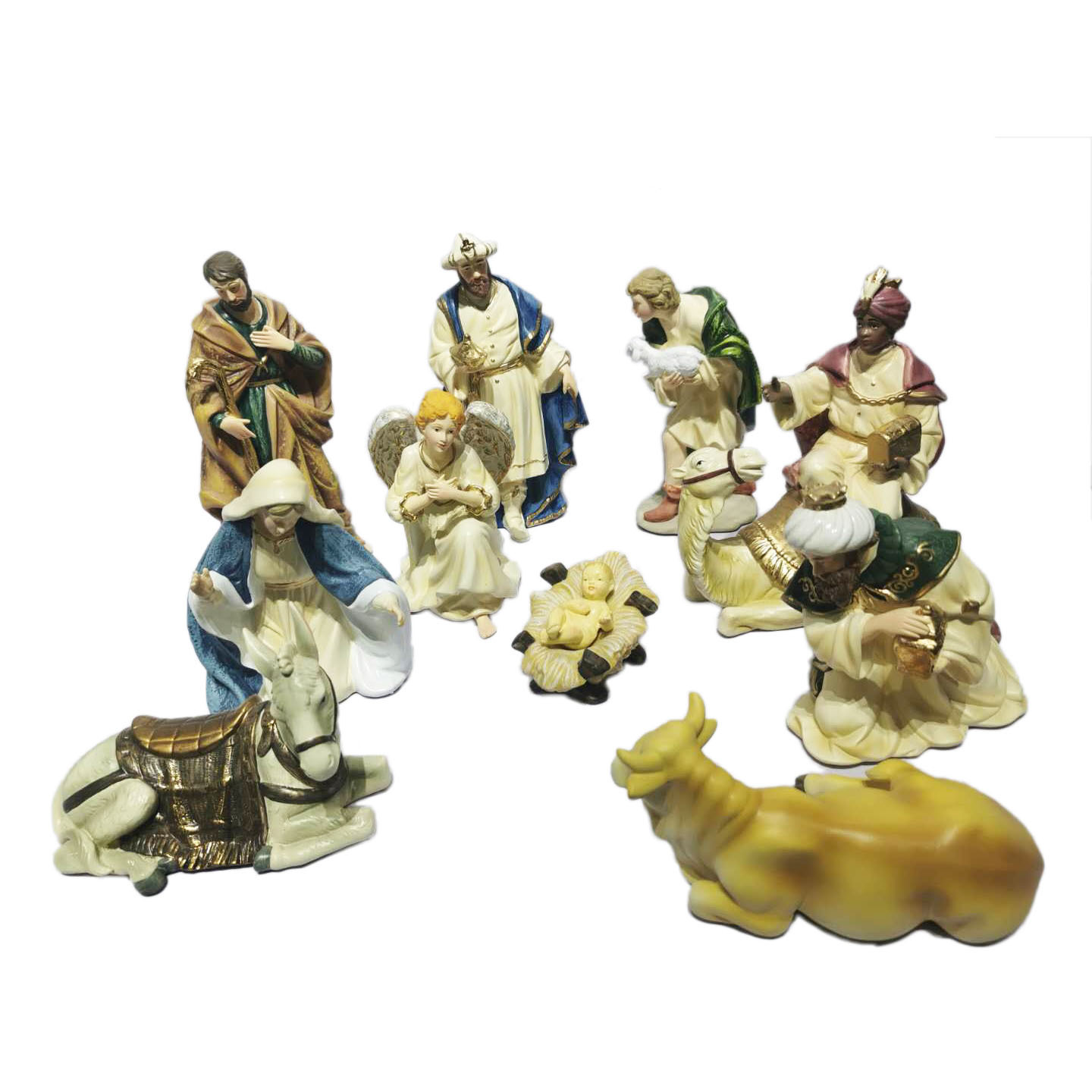 Resin Religious Holy Family Christmas  Nativity Figurine Set Statue Wholesale