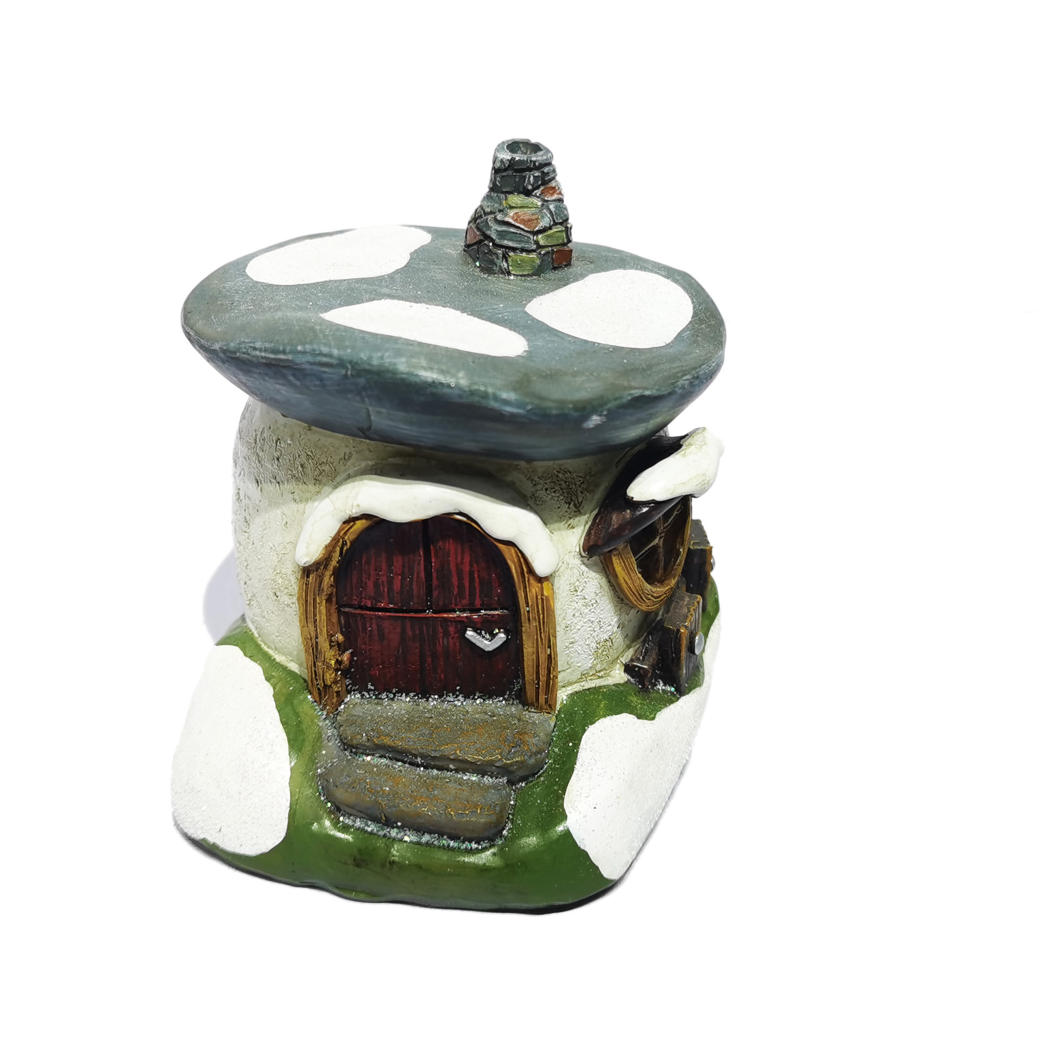 Resin handmade gnome figurines kawaii toys fairy garden  lighted  miniature bird houses house for elf