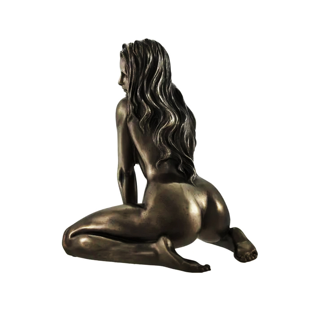 Art sculpture custom resin craft sexy beautiful bronze nude woman