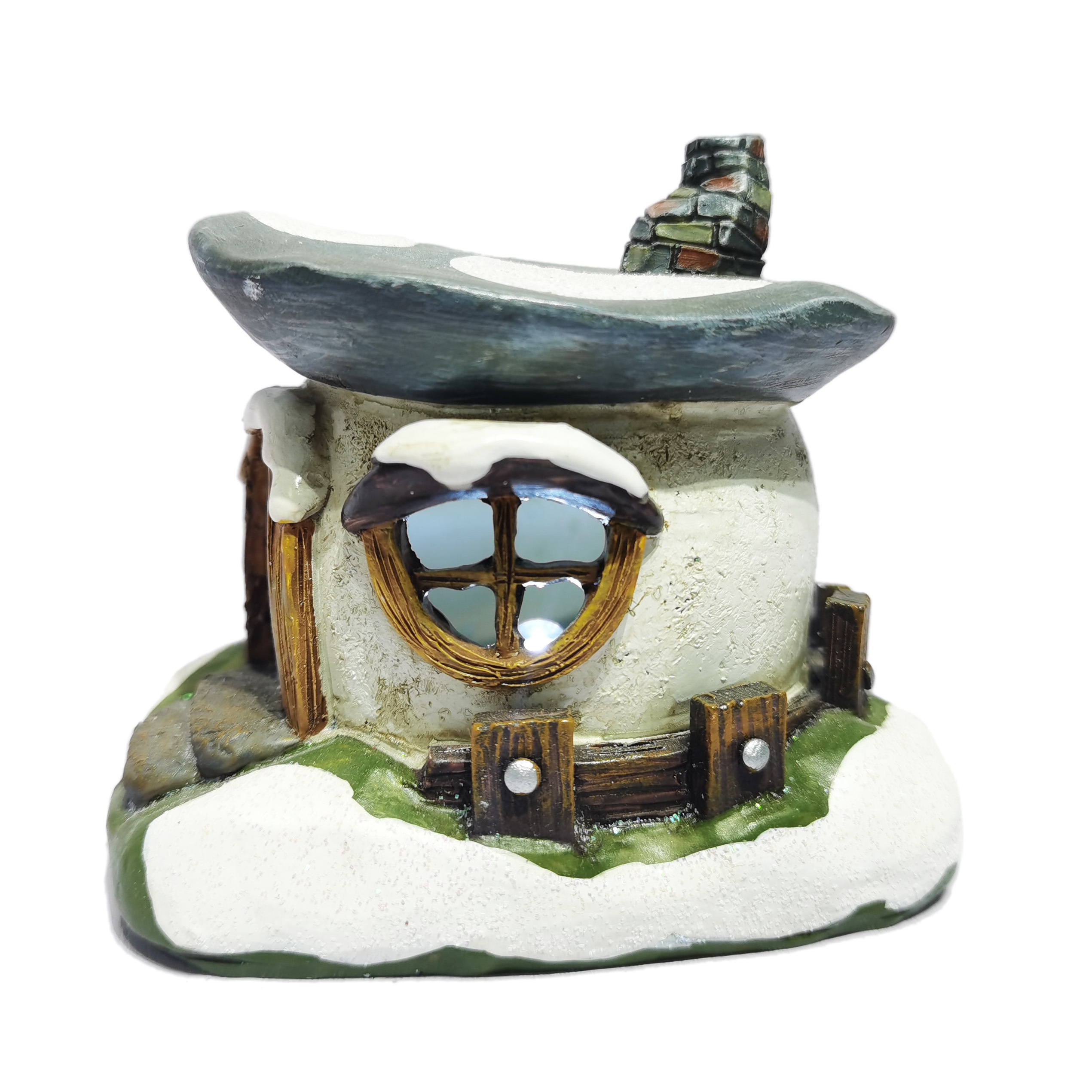 Resin handmade gnome figurines kawaii toys fairy garden  lighted  miniature bird houses house for elf