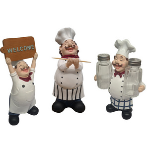 Home Decoration Miniature Model Customized Funny Kitchen Chef Sets Figurine Statues