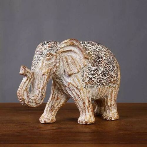 Creative Home Decoration Accessory Simple Resin Elephant Ornament Miniature Figurine Gift for Living Room Desktop Decor