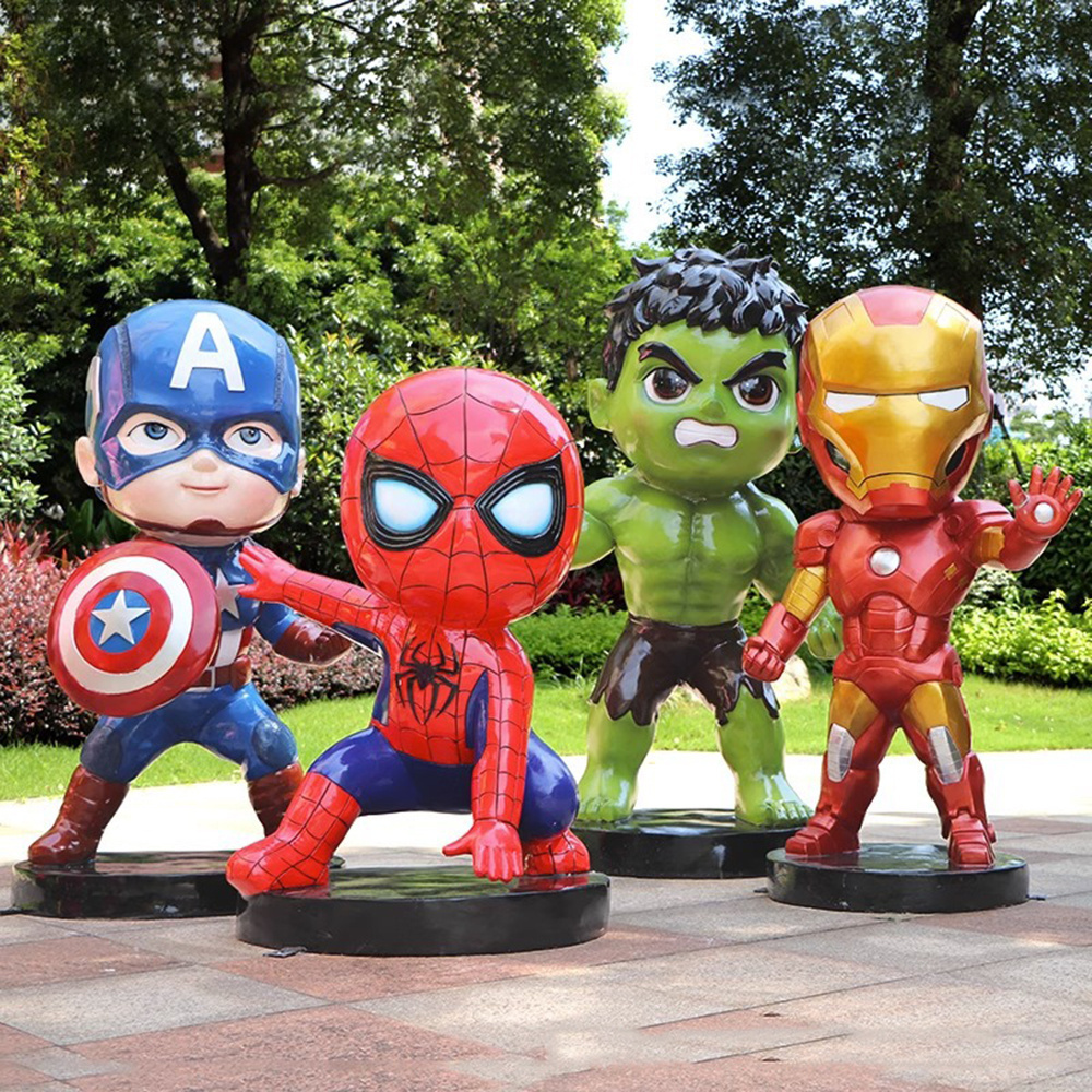 Life-Size Iron Man Outdoor Park Statue Movie Animation Resin Crafts Sculpture for Park Decorations