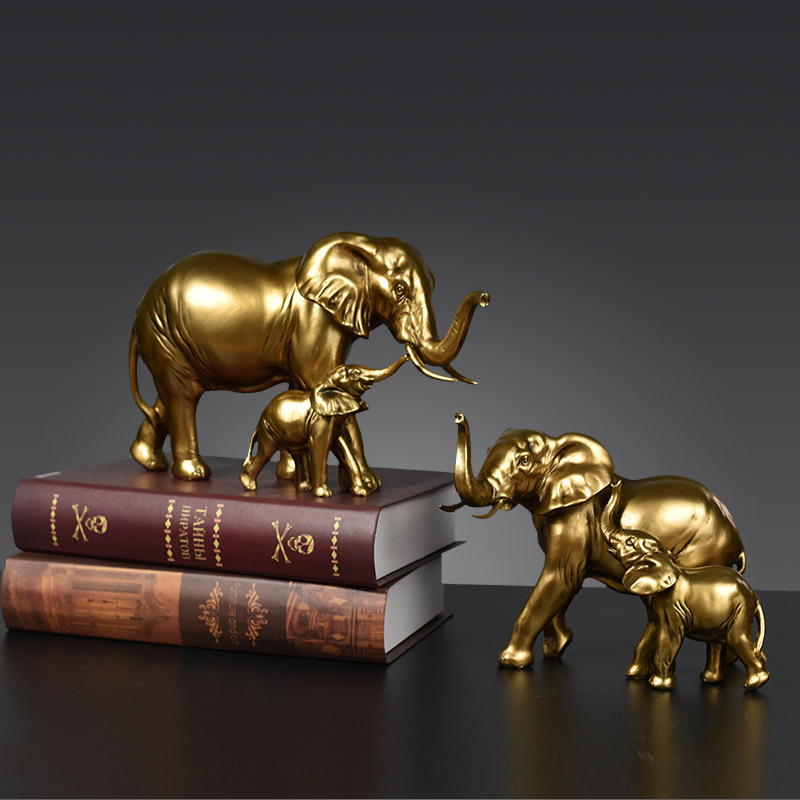 Nordic Light Luxury Decorative Resin Elephant Figurine Statue Animals for Home Decoration Christmas Holiday Decoration