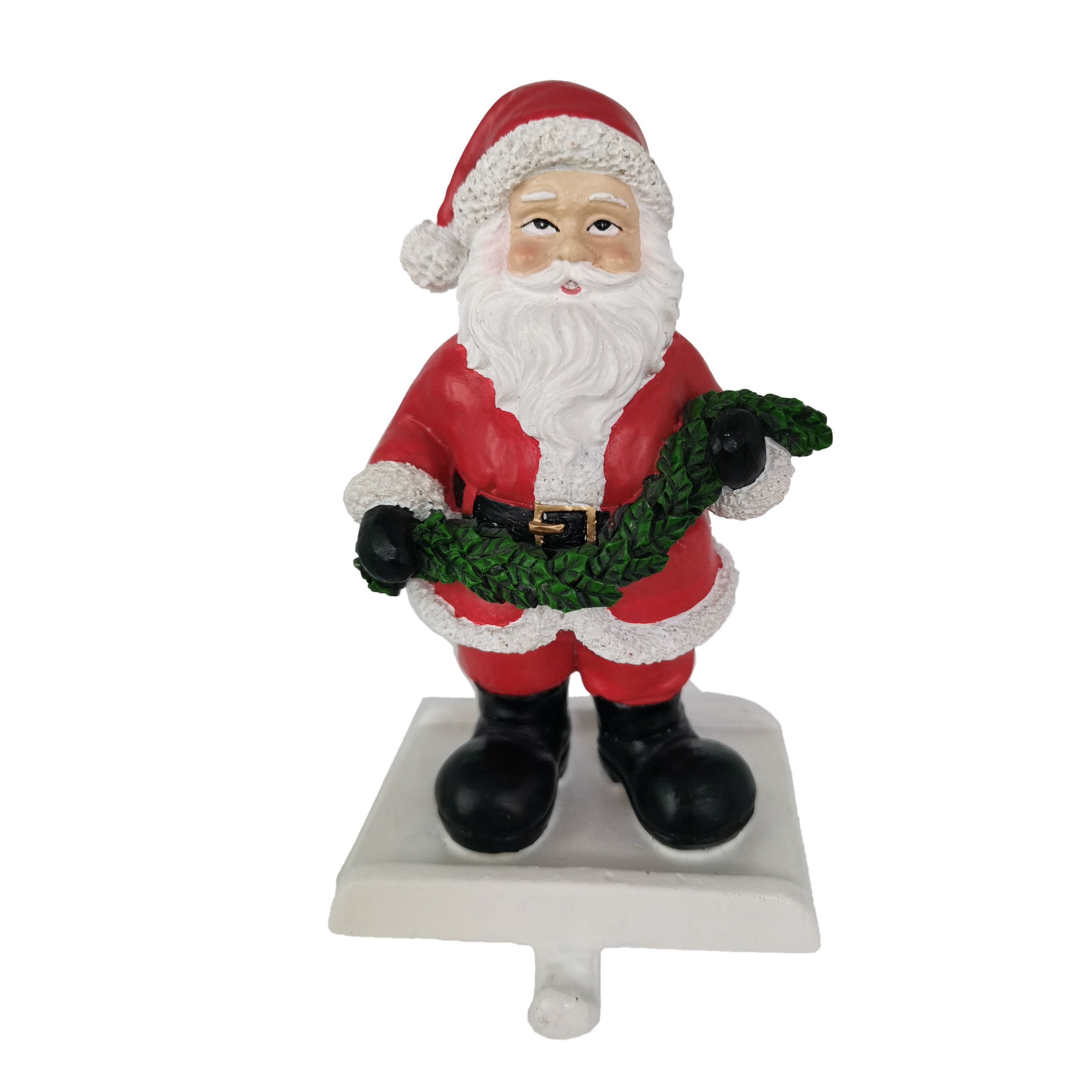 Seasonal Xmas Decor Christmas Polyresin Handmade Santa Claus Stockings & Holders Stand