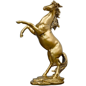 Polyresin Arts handmade Gold Finished Bronze Horse Statue for indoor table home decor