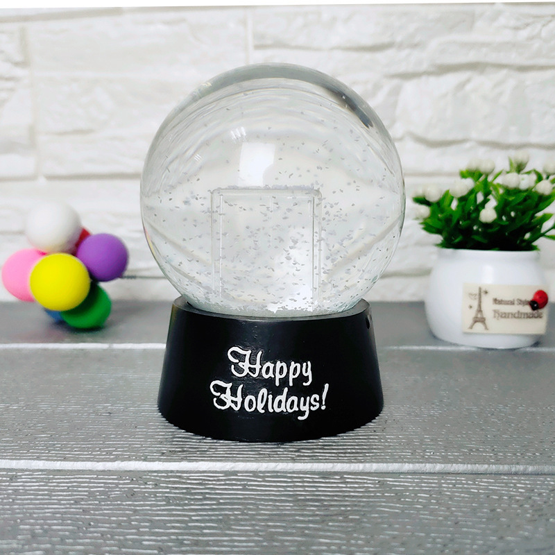 Personalized Crystal Ball OEM Resin Crafts Glass Glitter Snow Globe with Photo Insert