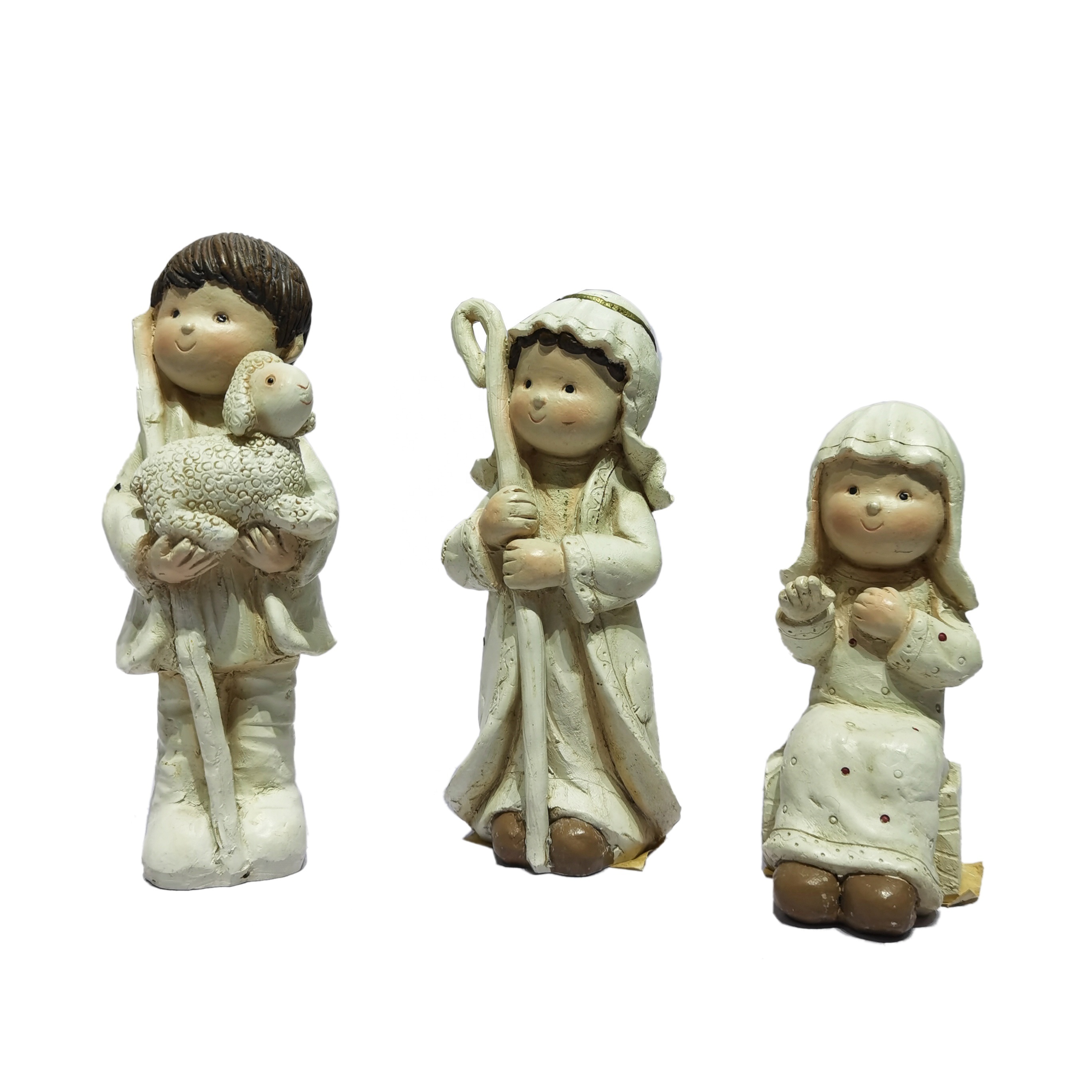 Religious Holy Family  Resin Cute Children  Cartoon Christmas Crib 11 Nativity Sets Figurines for Yard