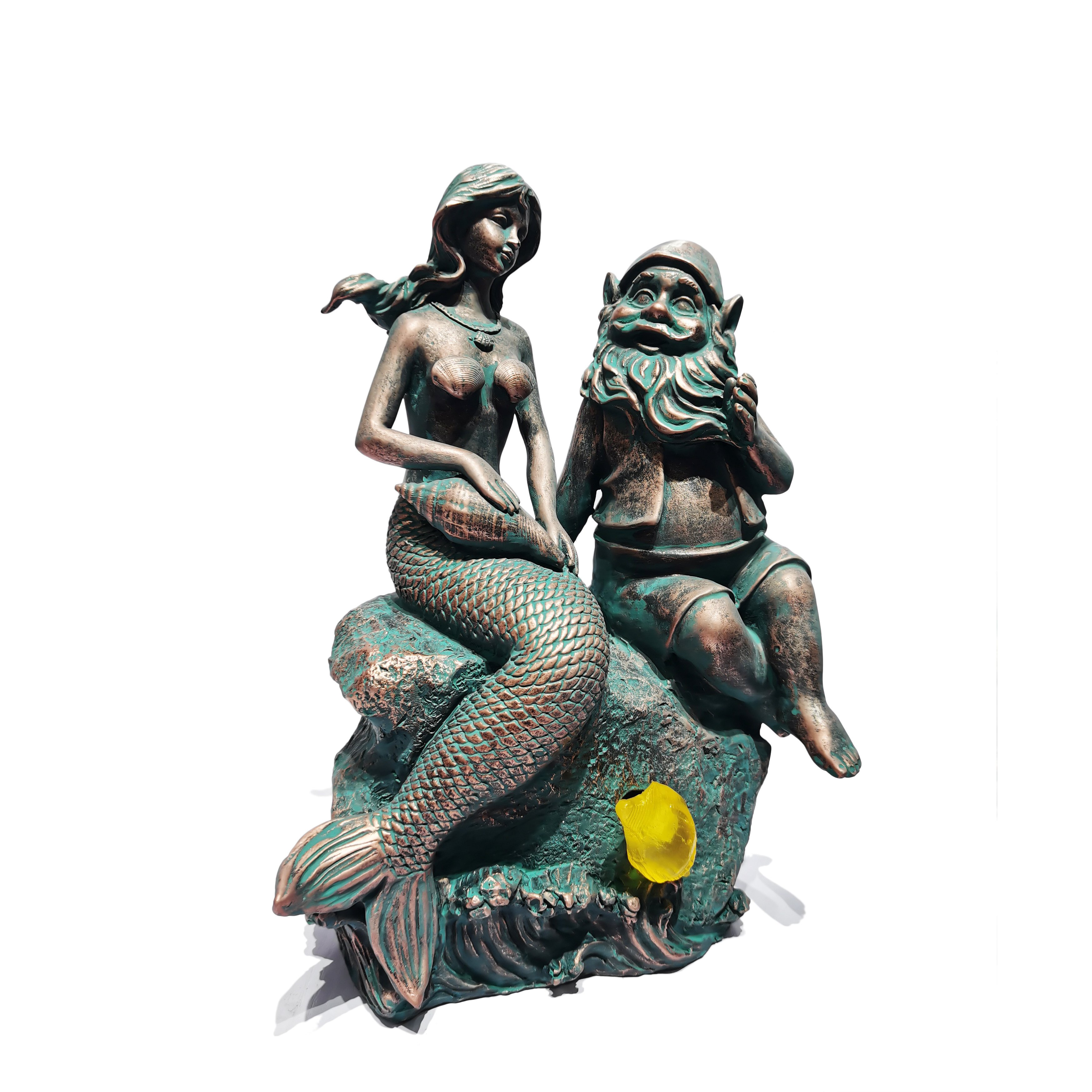 Ocean decor resin sculpture  polyresin bronze mermaid and Fisherman statues and figurines