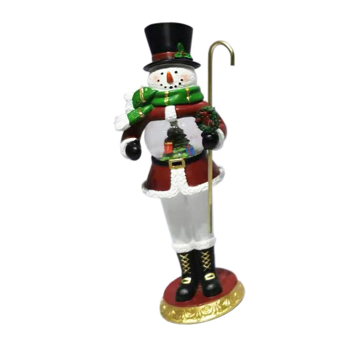 Resin Craft life size  Nutcracker soldier figurine statue with Rotatable Battery Operated LED Light  Snow Globe