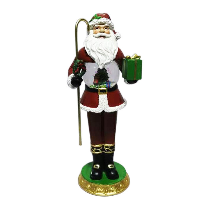 Resin Craft life size  Nutcracker soldier figurine statue with Rotatable Battery Operated LED Light  Snow Globe