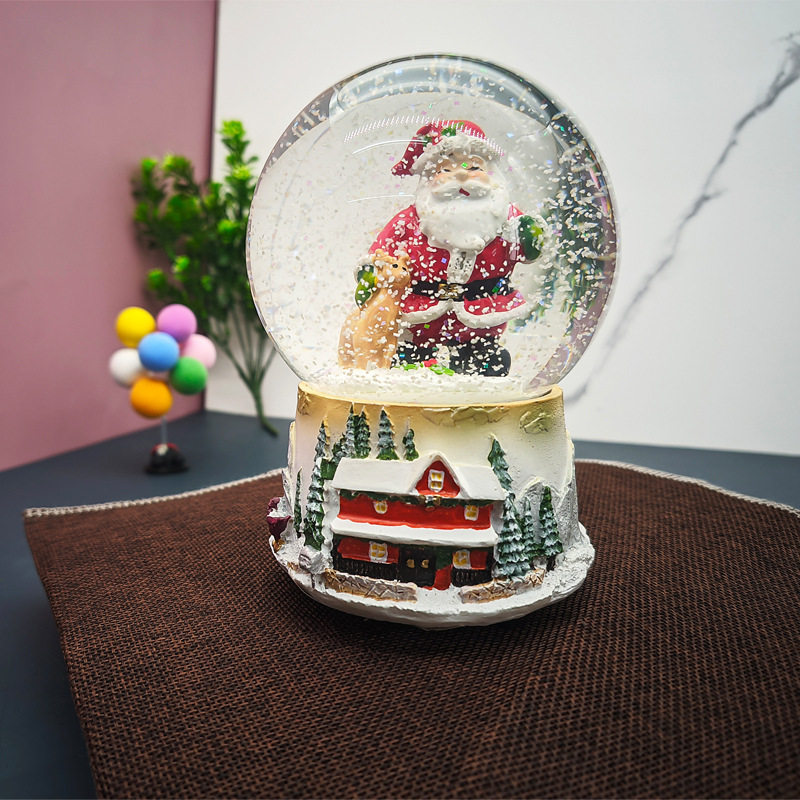 Custom Water Globe Musical Santa with Animal Snow Globe for Christmas Holiday Decoration