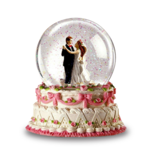 Custom Resin 100mm 85mm 65mm 45mm Romantic Snowflake Wedding Souvenirs Gifts Favors Dancing Couple Snow Globe