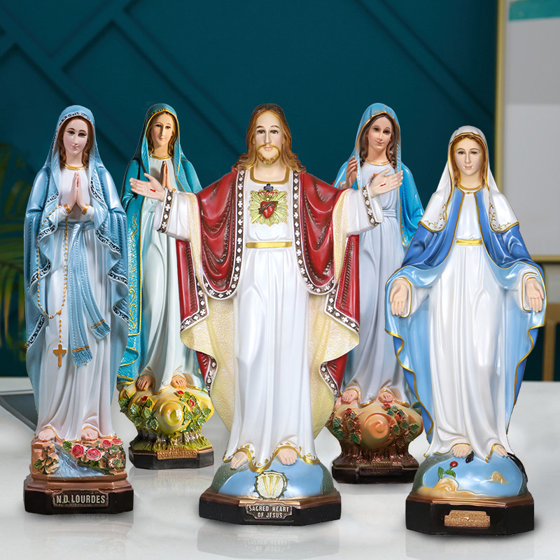 Custom Resin Arts Catholic Jesus White Virgin Mary Statue Religious Catholic Statues Wholesale