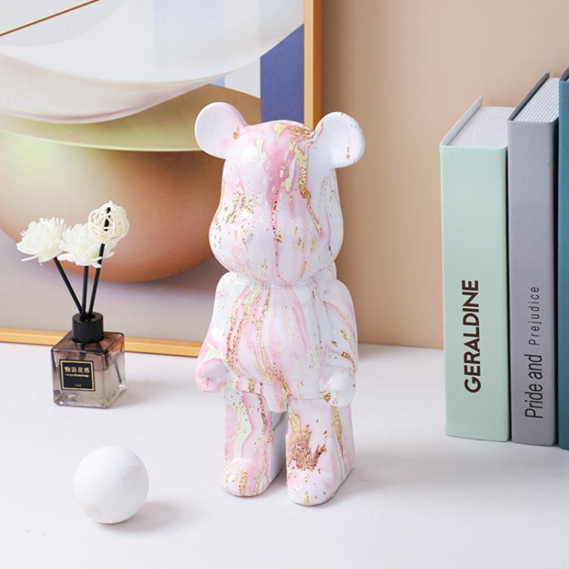 Multicolor 400% 28 cm Modern Art Cartoon Resin Bear Brick Statue Model Bearbrick Fiberglass Kaw Sculpture