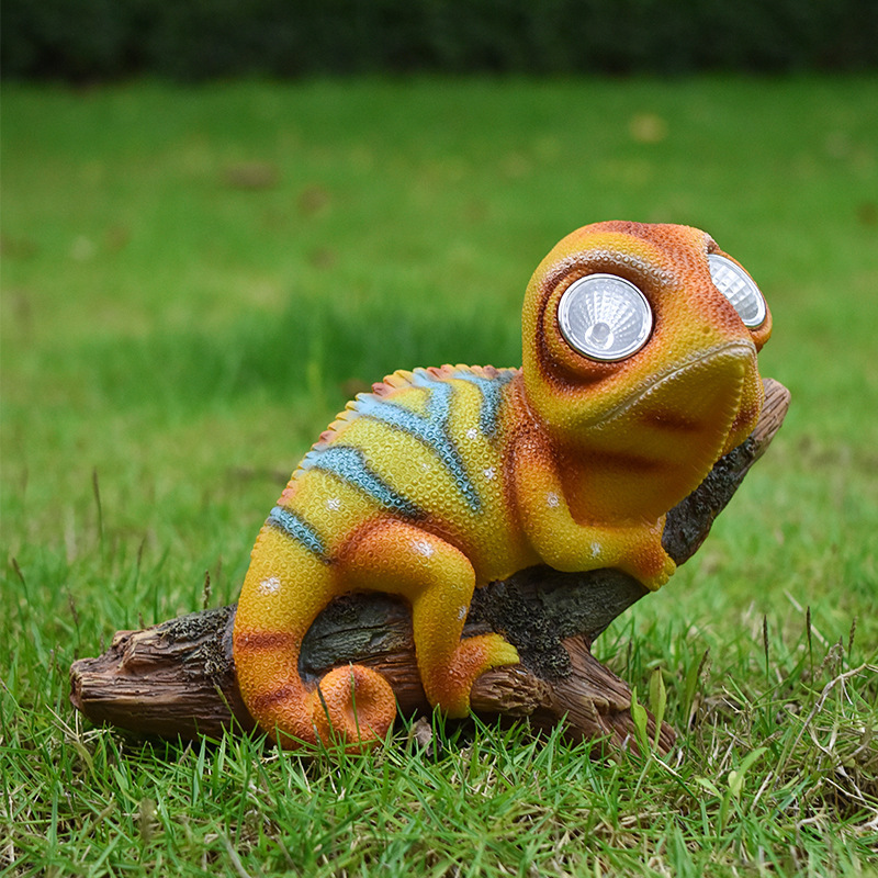 Chameleon Planter Solar Garden Decorations Figurine Outdoor Led Decor Figure Light Up Decorative Statue Accents