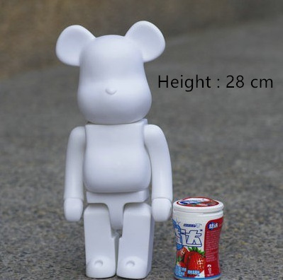 Wholesale customized  kaw white black gold solid color DIY bearbrick small sculpture statues