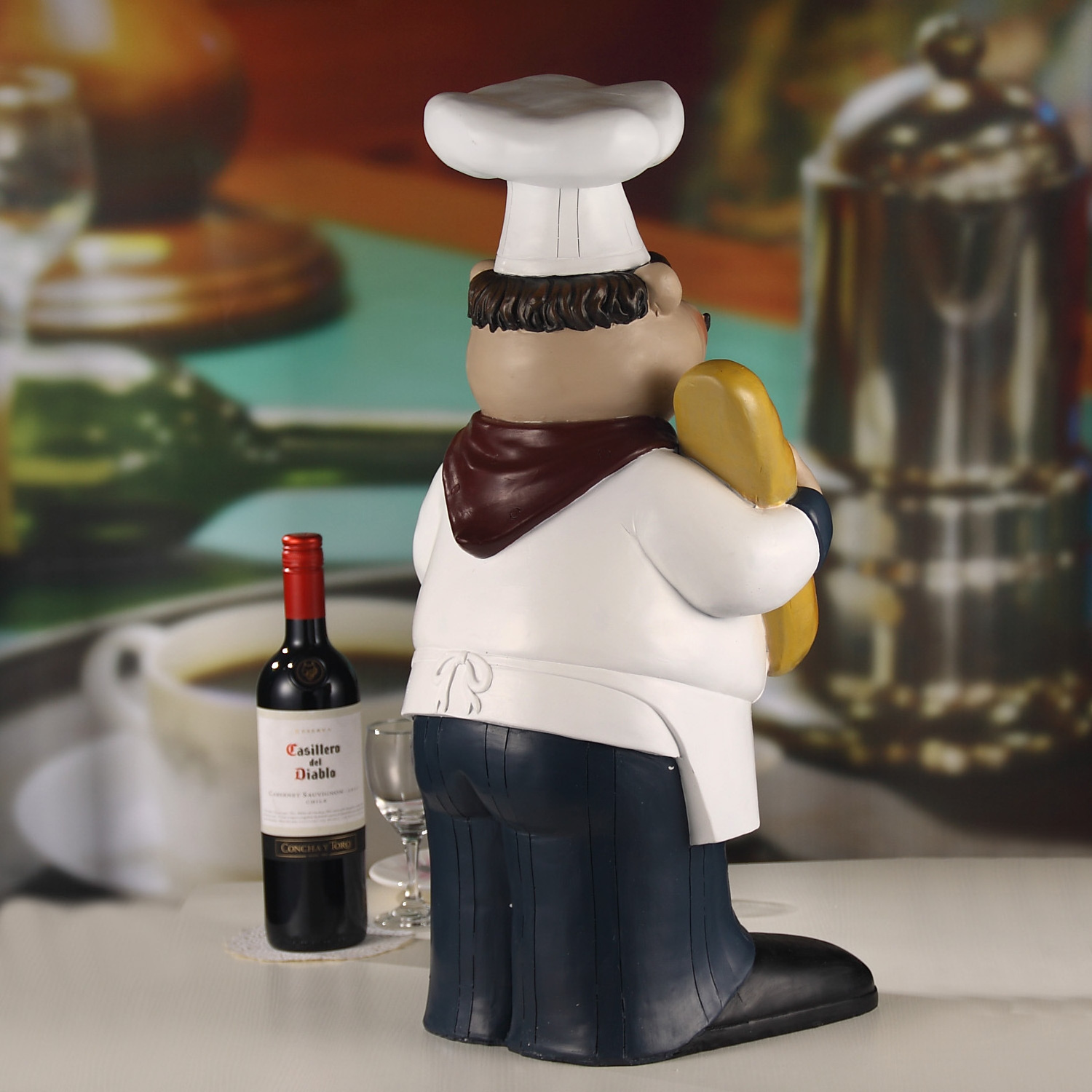 23inch Large Size Resin Bakery Chef Statue Fat Baker Statue