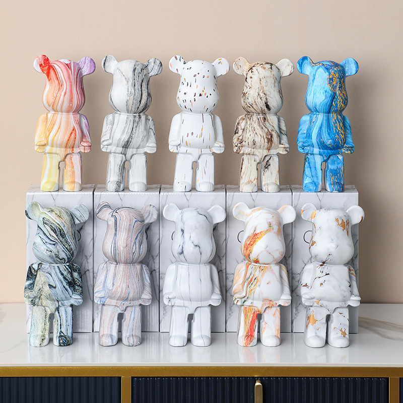 Multicolor 400% 28 cm Modern Art Cartoon Resin Bear Brick Statue Model Bearbrick Fiberglass Kaw Sculpture