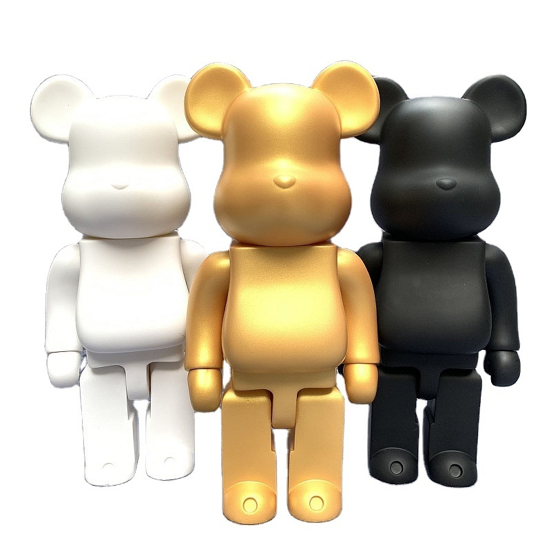 Wholesale customized  kaw white black gold solid color DIY bearbrick small sculpture statues