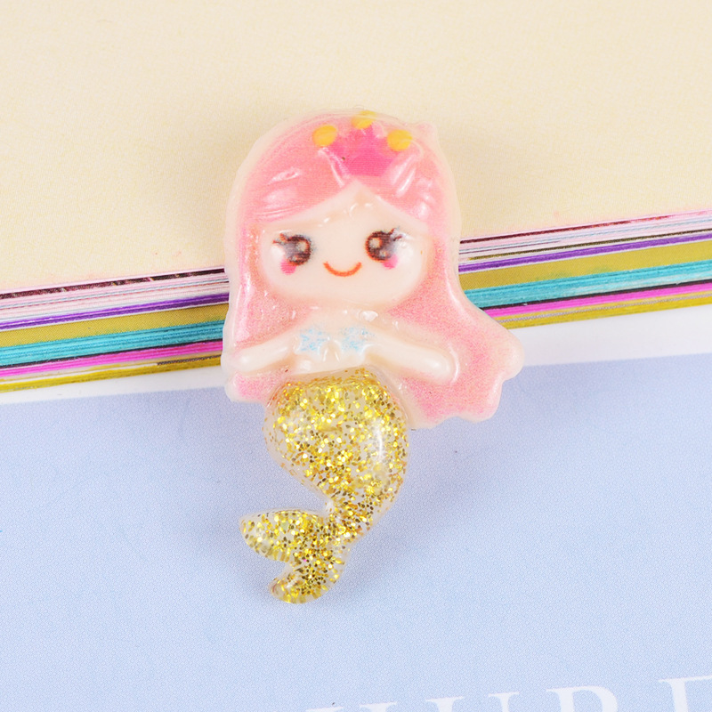 Resin glitter mermaid drop glue accessories hair accessories DIY Slime filler material flat Back Resin Charms Product