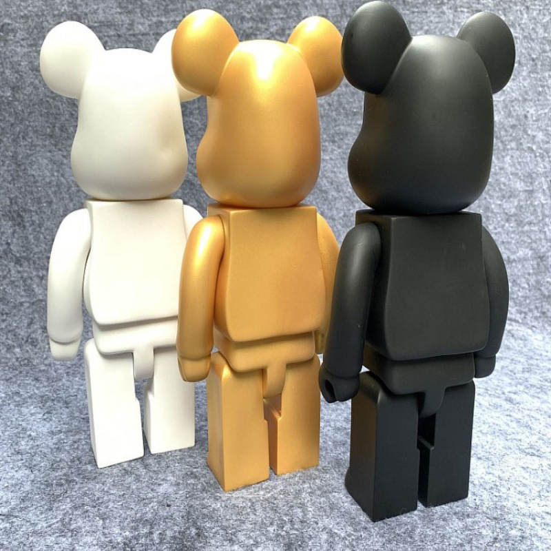 Wholesale customized  kaw white black gold solid color DIY bearbrick small sculpture statues