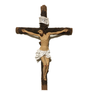 Jesus Big Cross Wall Pendant Catholic Christian 60cm Full Color Bronze Statue Decoration Resin Craft Souvenir Items Folk Art