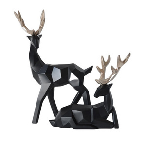 Geometric Sculpture Outdoor Fiberglass Geometric Deer Giraffe Statue