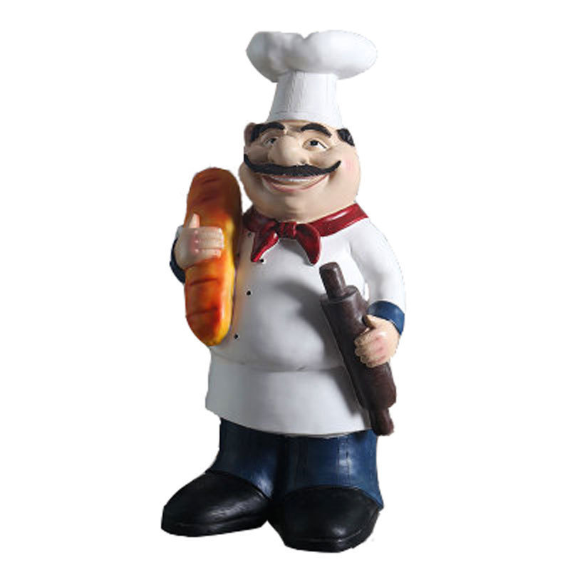 23inch Large Size Resin Bakery Chef Statue Fat Baker Statue