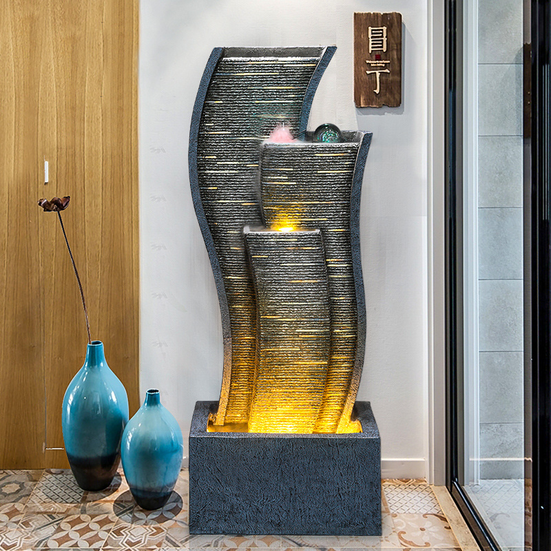 Outdoor water feature Custom Modern Indoor Outdoor Waterfall Fountain Water Feature for House Office Garden Patio