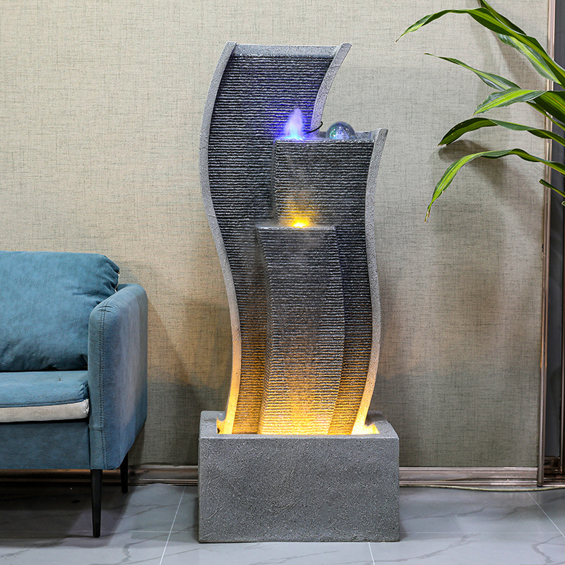 Outdoor water feature Custom Modern Indoor Outdoor Waterfall Fountain Water Feature for House Office Garden Patio