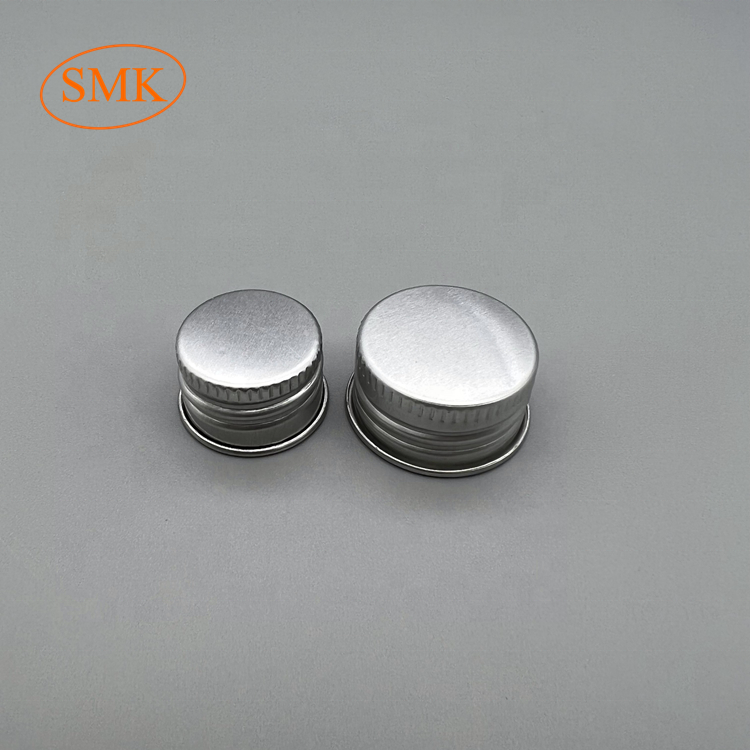 Silver Aluminum Cover For Bottles 20/410 24/410 Aluminum Screw Cap