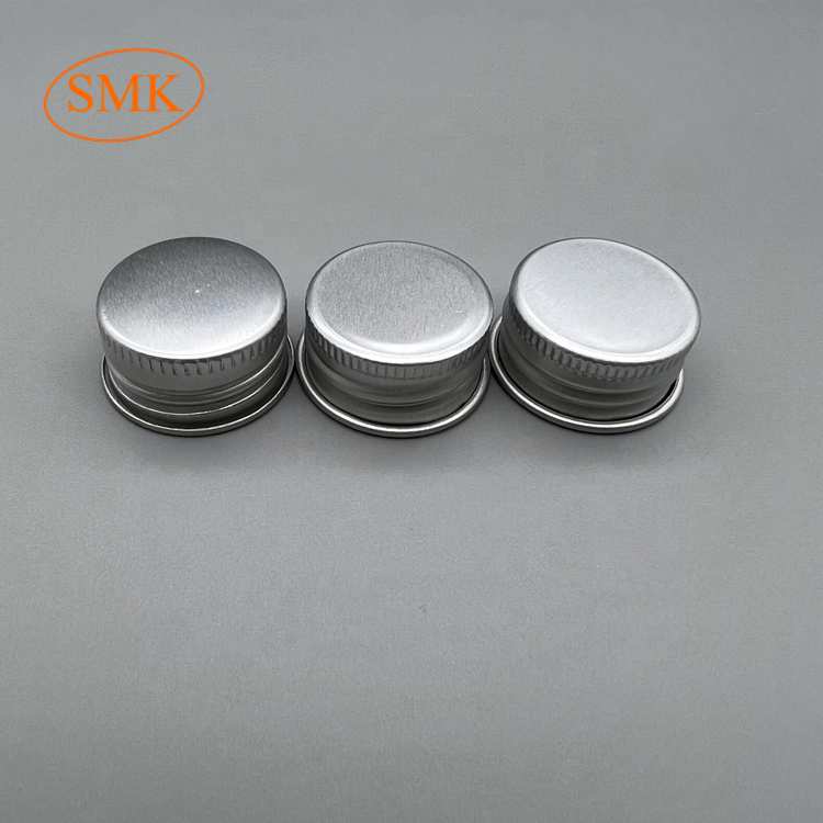 Silver Aluminum Cover For Bottles 20/410 24/410 Aluminum Screw Cap