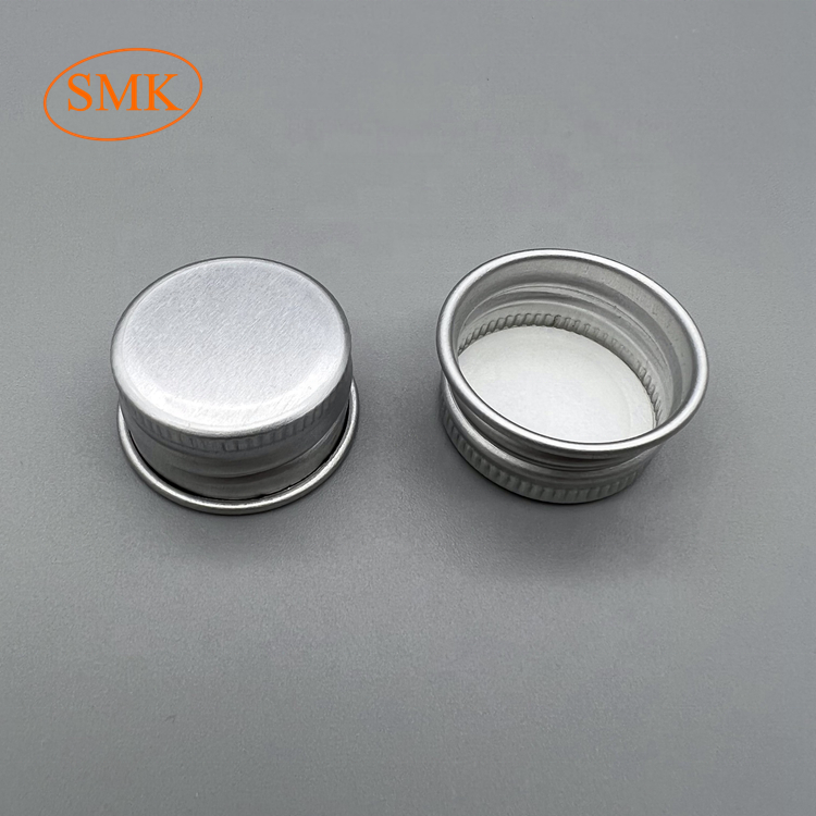 Silver Aluminum Cover For Bottles 20/410 24/410 Aluminum Screw Cap