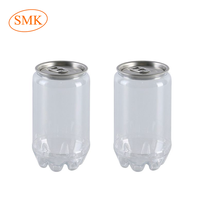 Disposable 250ml 330ml 500ml PET Can With Easy Open Lid Transparent Soda Beer Pop Can