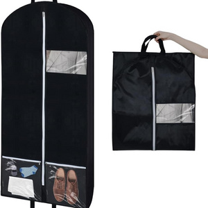 Travel Garment Bag Suit Garment Cover for Hanging Clothes with 2 Large Pockets and 2 Handles for Blazer Dress Coat Jacket Shirts