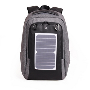 wholesale laptop travel outdoor solar powered charging backpack charging interface school bag with usb