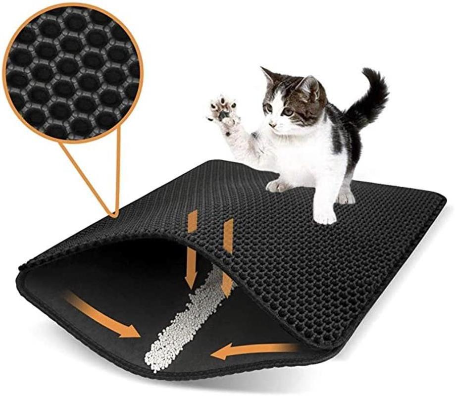 Multipurpose cheapest cooling anti slip cat litter mat waterproof double layer foldable bed trapping pad EVA pet mat litter