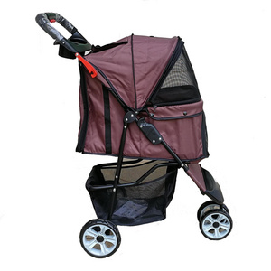 Outdoor travel folding dog stroller cat animal cages trolley pet stroller